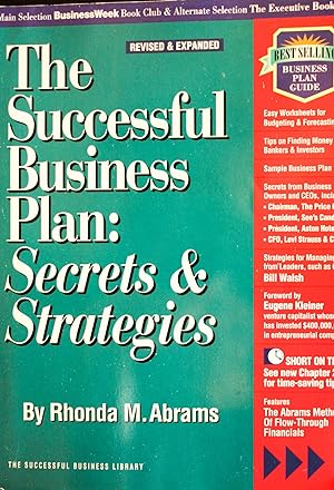 Bild des Verkufers fr The Successful Business Plan: Secrets & Strategies- REVISED AND EXPANDED-(PSI Successful Business Library) zum Verkauf von Mad Hatter Bookstore