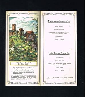 Hamburg - Amerika Linie. An Bord der "HAMBURG". Sonntag, den 4.März 1934. Hauptmahlzeit / Dinner.