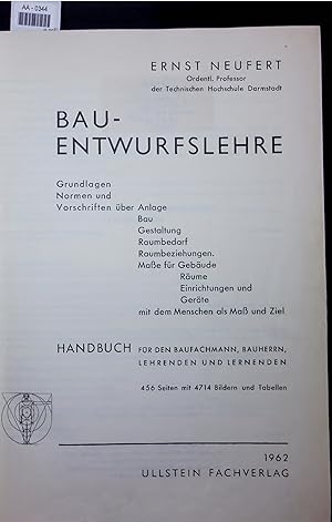 Seller image for Bauentwurfslehre. for sale by Antiquariat Bookfarm