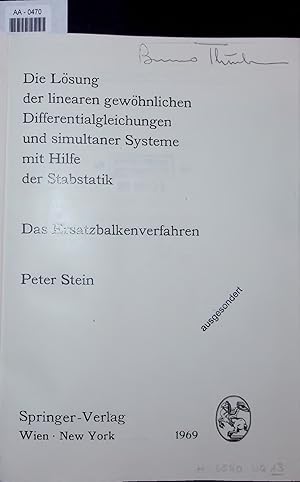 Die Lösung der linearen gewöhnlichen. Differentialgleichungen und simultaner Systeme mit Hilfe de...