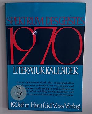 Bild des Verkufers fr Spektrum des Geistes 1970. Literaturkalender. zum Verkauf von Antiquariat Bookfarm