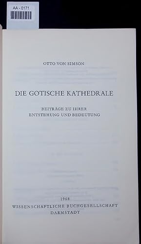 Bild des Verkufers fr DIE GOTISCHE KATHEDRALE. zum Verkauf von Antiquariat Bookfarm