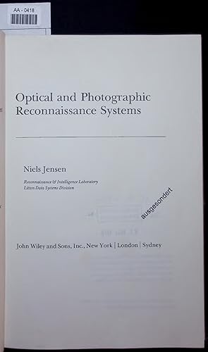 Bild des Verkufers fr Optical and Photographic Reconnaissance Systems. zum Verkauf von Antiquariat Bookfarm