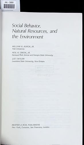 Seller image for Social Behavior, Natural Resources, and the Environment. for sale by Antiquariat Bookfarm