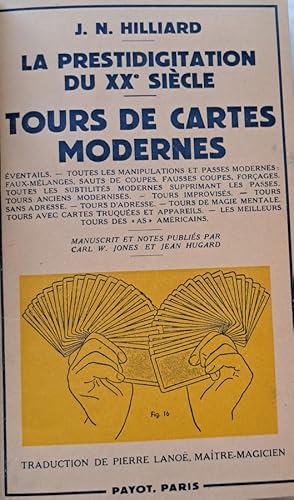 Imagen del vendedor de La prestidigitation du XX sicle. Tours de cartes modernes. a la venta por Libreria Anticuaria Camino de Santiago