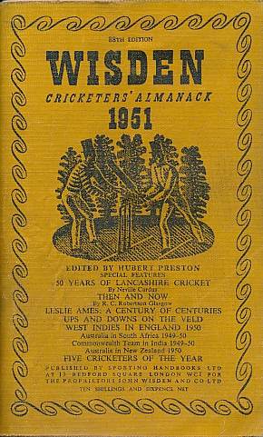 Bild des Verkufers fr Wisden Cricketers' Almanack 1951. 88th edition zum Verkauf von Barter Books Ltd