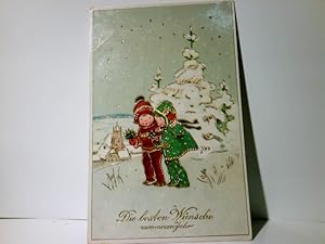 Nostalgie / Vintage. Die besten Wünsche zum Neuen Jahr. Alte, sehr schöne Ansichtskarte / Prägeka...