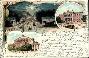 Mondschein Litho Berlin Kreuzberg, Anhalter Bahnhof, Leipziger Straße