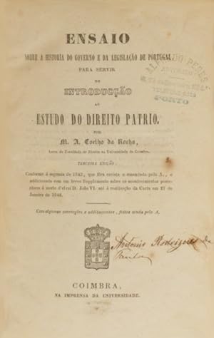 Seller image for ENSAIO SOBRE A HISTORIA DO GOVERNO E DA LEGISLAO EM PORTUGAL, for sale by Livraria Castro e Silva