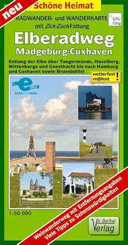 Bild des Verkufers fr Radwander- und Wanderkarte mit Zick-Zack-Faltung Elberadweg, Magdeburg-Cuxhaven zum Verkauf von moluna