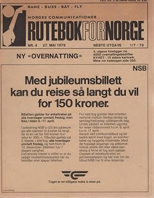 Kursbuch Norwegen 1979 / Rutebok for Norge (Norges Communicationer) ; Nr. 4. 27. Mai 1979. Offisi...