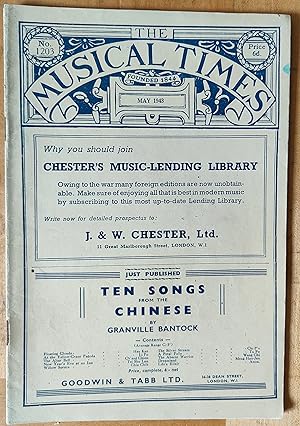 Imagen del vendedor de The Musical Times May 1943 No.1203 / Harvey Grace "The Decline of Sight-Singing" / 'Airman' "Training 'Forces' Listeners - III" / Max Kenyon "Music in Cairo" / Lionel R Bentley "Orchestral Cinderella's" / W S Drew "A Minor Counter-Attack" a la venta por Shore Books