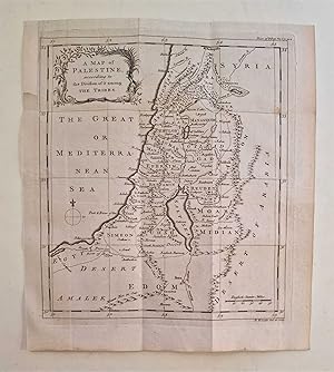 Bild des Verkufers fr Map of Palestine, Division Among the Tribes (1764 Engraving) zum Verkauf von Maynard & Bradley