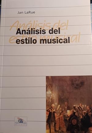 Immagine del venditore per ANLISIS DEL ESTILO MUSICAL venduto da Libreria Anticuaria Camino de Santiago