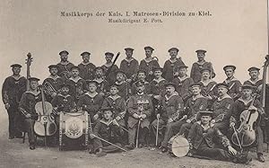 Matrosen Division Zu Kiel Musikkorps German Military Band Postcard