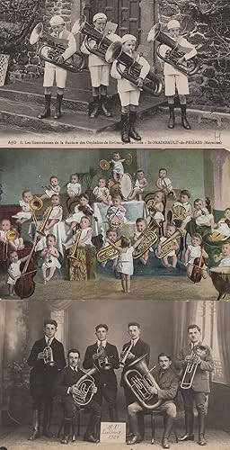 Immagine del venditore per Multi Babies Brass Band Orchestra Music Tuba 3x Old Postcard venduto da Postcard Finder