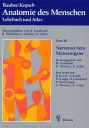 Bild des Verkufers fr Anatomie des Menschen, in 4 Bdn., Bd.3, Nervensystem, Sinnesorgane zum Verkauf von Studibuch