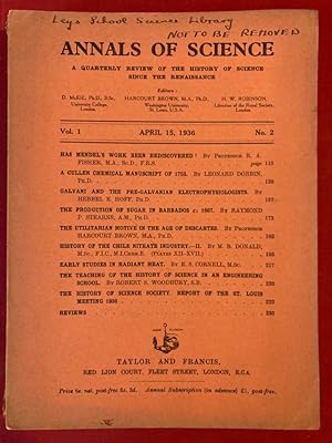 Bild des Verkufers fr Has Mendel's Work been Rediscovered? (Annals of Science, 1936) zum Verkauf von Plurabelle Books Ltd