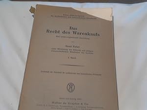 Bild des Verkufers fr Ernst Rabel: Das Recht des Warenkaufs. Band 1 ( 1936 ) zum Verkauf von Versandhandel Rosemarie Wassmann