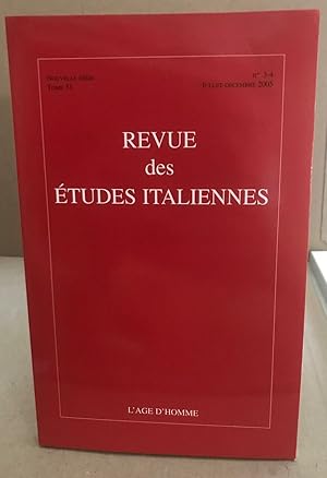 Revue Des Etudes Italiennes N°51 (3-4)