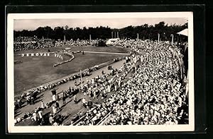 Bild des Verkufers fr Ansichtskarte Frankfurt-Niederrad, Hauptversammlung Reine Anbetung von Jehovas Zeugen 1951, Stadion zum Verkauf von Bartko-Reher