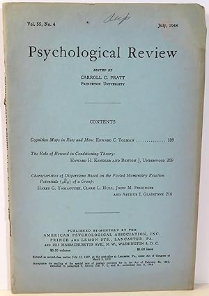 Bild des Verkufers fr Psychological Review Vol. 55, No. 4 - July 1948 zum Verkauf von Evolving Lens Bookseller