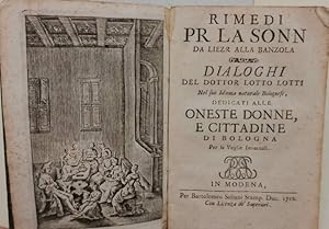 Imagen del vendedor de RIMEDI PR LA SONN DA LIEZR ALLA BANZOLA(1712) a la venta por Invito alla Lettura