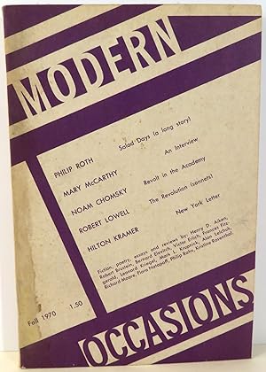 Bild des Verkufers fr Modern Occasions : A Quarterly of Literature and Ideas of Culture and Politics Fall 1970 zum Verkauf von Evolving Lens Bookseller