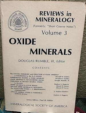 Bild des Verkufers fr Reviews in Mineralogy Volume 3 Oxide Minerals zum Verkauf von Crossroads Books