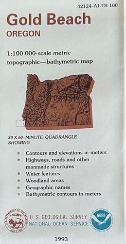 Bild des Verkufers fr Gold Beach, Oregon 1:100 000-Scale Metric Topographic--Bathymetric Map (Number 42124-A1-TB-100) zum Verkauf von Mowrey Books and Ephemera