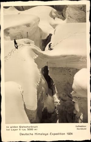 Ansichtskarte / Postkarte Deutsche Himalaya Expedition 1934, Gletscherbruch bei Lager II