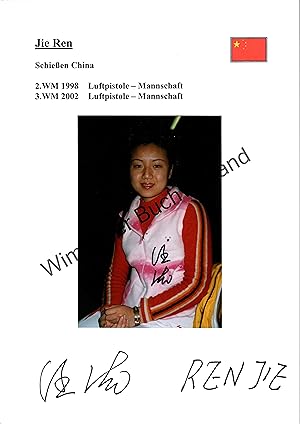 Imagen del vendedor de 2x Original Autogramm Jie Ren Schieen /// Autogramm Autograph signiert signed signee a la venta por Antiquariat im Kaiserviertel | Wimbauer Buchversand