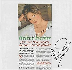 Seller image for Original Autogramm Helene Fischer /// Autogramm Autograph signiert signed signee for sale by Antiquariat im Kaiserviertel | Wimbauer Buchversand