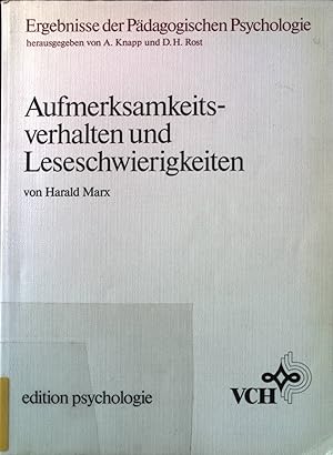 Imagen del vendedor de Aufmerksamkeitsverhalten und Leseschwierigkeiten. Ergebnisse der pdagogischen Psychologie ; Bd. 2. a la venta por books4less (Versandantiquariat Petra Gros GmbH & Co. KG)