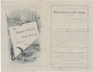 1885 - Illustrated flyer offering board-free enrollment at the Maryland Military and Naval Academ...