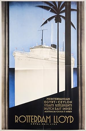 1931 Dutch Shipping Poster, Royal Rotterdam Lloyd (Modern Re-Issue)