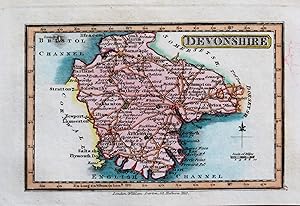 Antique Map DEVON,DEVONSHIRE, Darton Original Hand Colour Miniature c1822