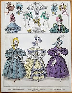 PERIOD COSTUME, Townsend, Ladies Paris Fashion plate 545 antique print 1833