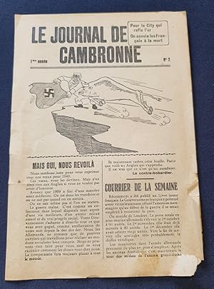 Le journal de Cambronne - Tract Allemand ( Leaflet) 1940