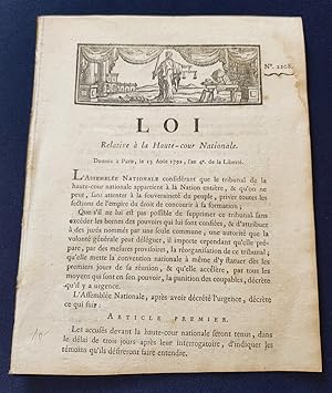 Loi relative à la Haute-cour Nationale donnée à Paris le 25 Aout 1792