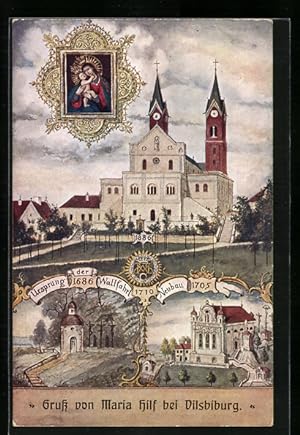Bild des Verkufers fr Knstler-Ansichtskarte Vilsbiburg, 200 jhriges Jubilum der Mari-Namen Bruderschaft 1910 zum Verkauf von Bartko-Reher