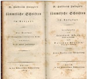 Bild des Verkufers fr Teilband: M. Huldreich Zwingli`s smmtliche Schriften im Auszuge. Herausgegeben von Leonhard Usteri und Salomon Vgelin. Zweyten Bandes erste Abtheilung. zum Verkauf von Antiquariat Appel - Wessling