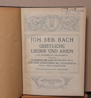 Geistliche Lieder und Arien aus Schemelli's Gesangbuch und dem Notenbuch der Anna Magdalena Bach....