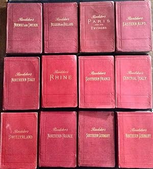 LARGE COLLECTION OF ANTIQUE BAEDEKER TRAVEL GUIDES