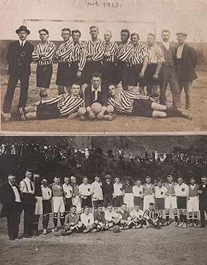 Unidentified Football Team 2x Antique Postcard s