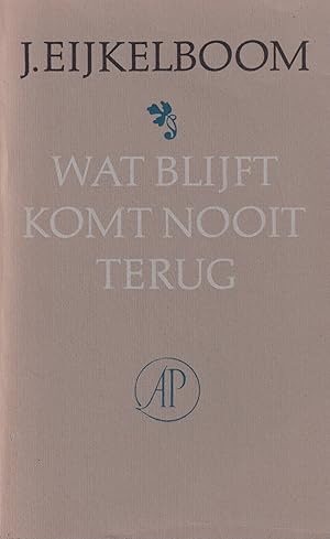 Seller image for Wat blijft komt nooit terug. Eigen en andermans gedichten for sale by In 't Wasdom - antiquariaat Cornelissen & De Jong