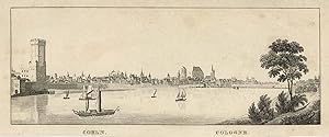 Bild des Verkufers fr Gesamtansicht ber den Rhein, links der Bayenturm ('Coeln. Cologne.'). zum Verkauf von Antiquariat Norbert Haas