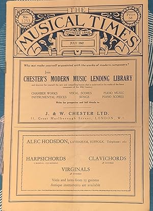 Immagine del venditore per The Musical Times July 1947 No 1253 venduto da Shore Books