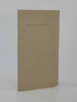 Bild des Verkufers fr What Keats Looked Like zum Verkauf von Locus Solus Rare Books (ABAA, ILAB)