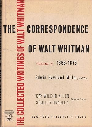 Bild des Verkufers fr The Correspondence of Walt Whitman Volume II: 1868-1875 zum Verkauf von Kenneth Mallory Bookseller ABAA